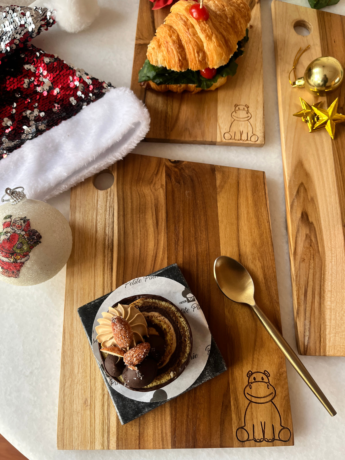 Hippo Wooden Platter Set of 3