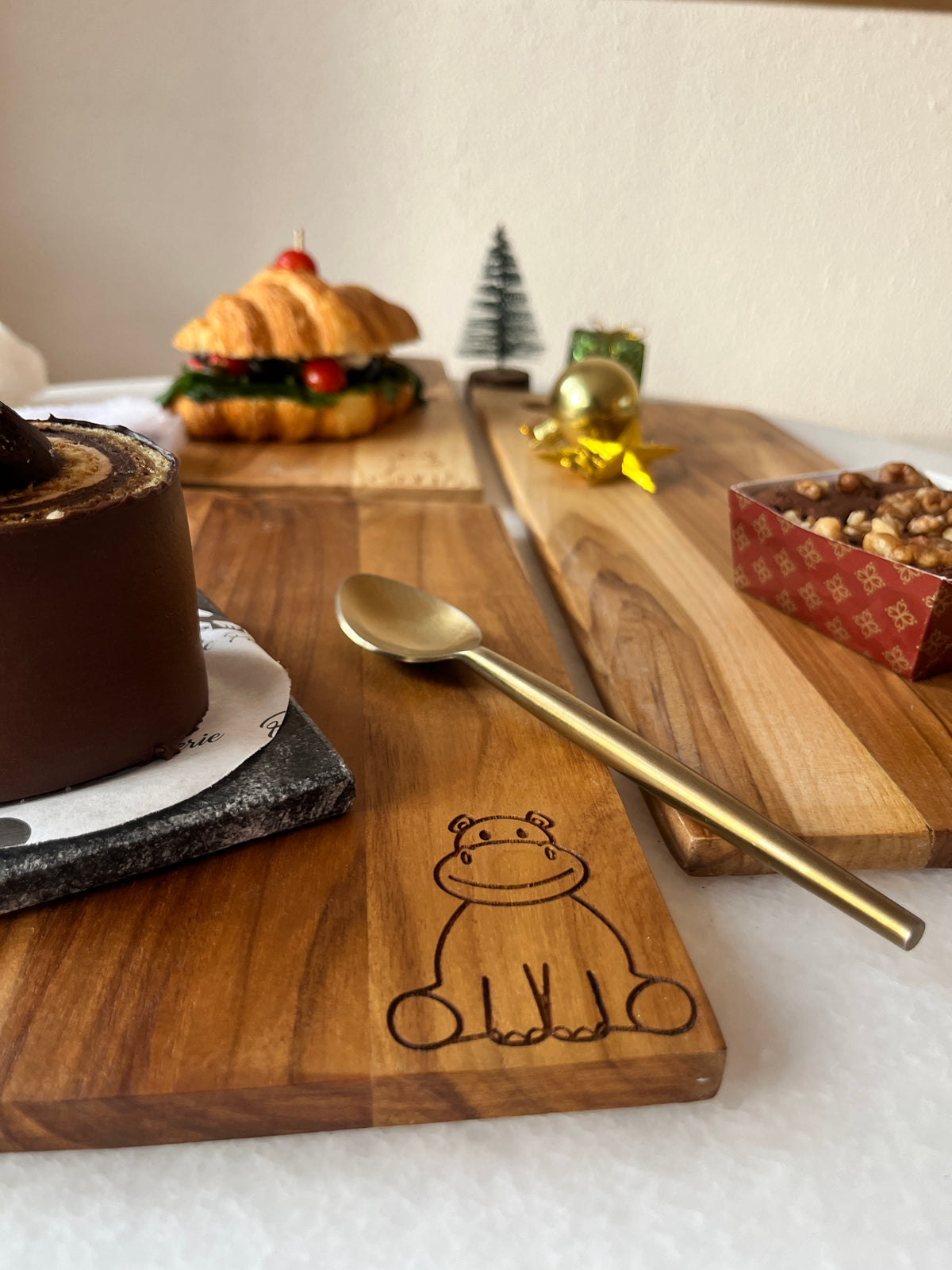 Hippo Wooden Platter Set of 3