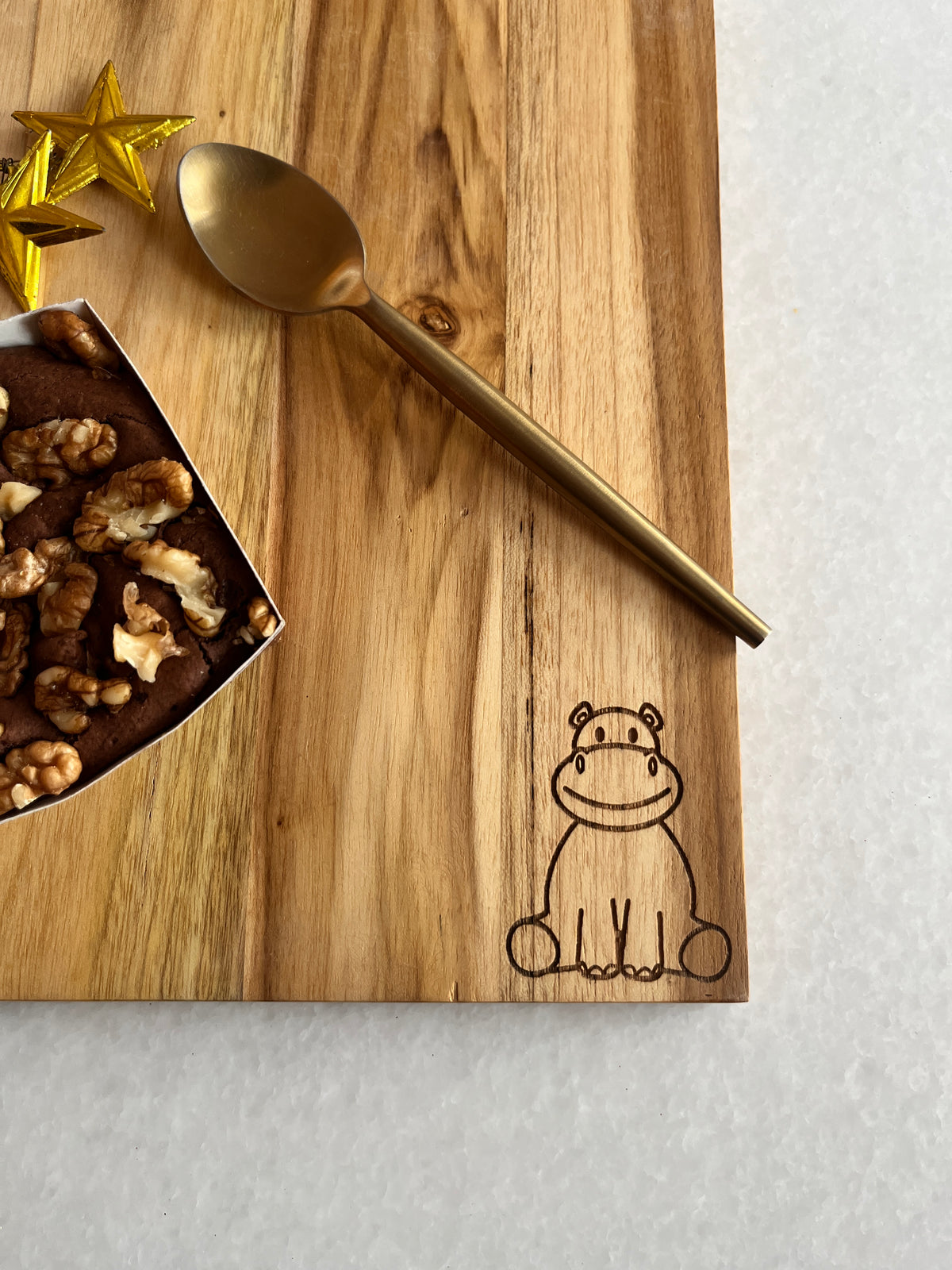 Hippo Wooden Platter Wide