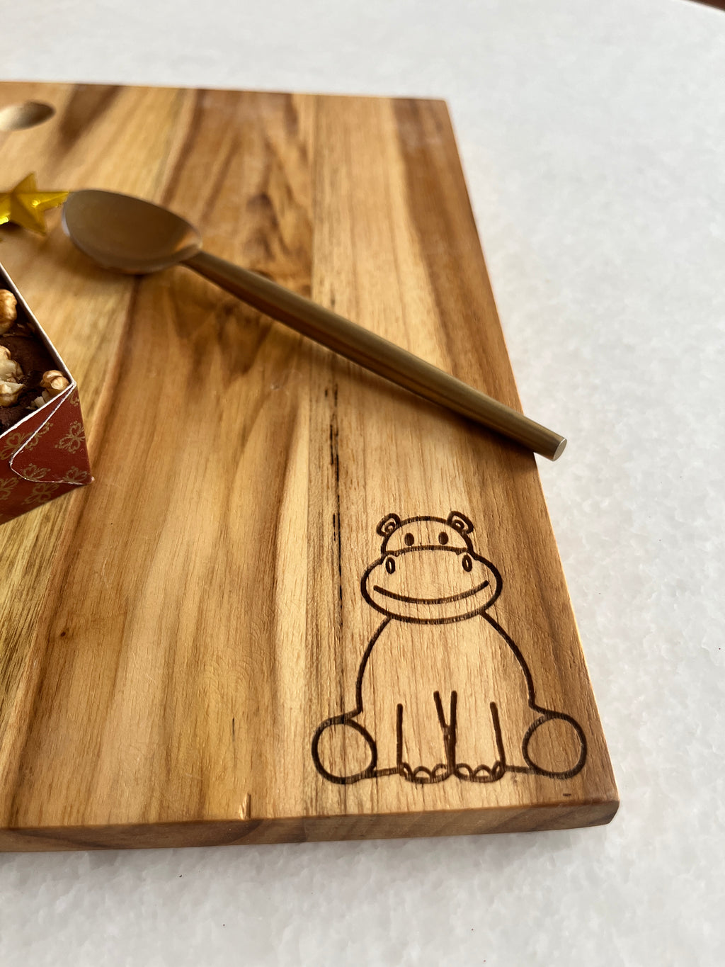 Hippo Wooden Platter Wide