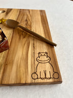 Hippo Wooden Platter Wide