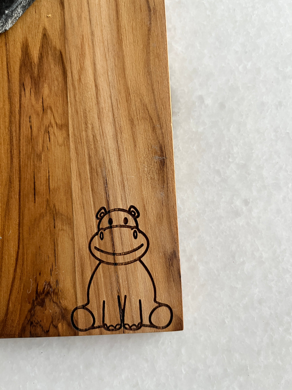 Hippo Wooden Platter Long
