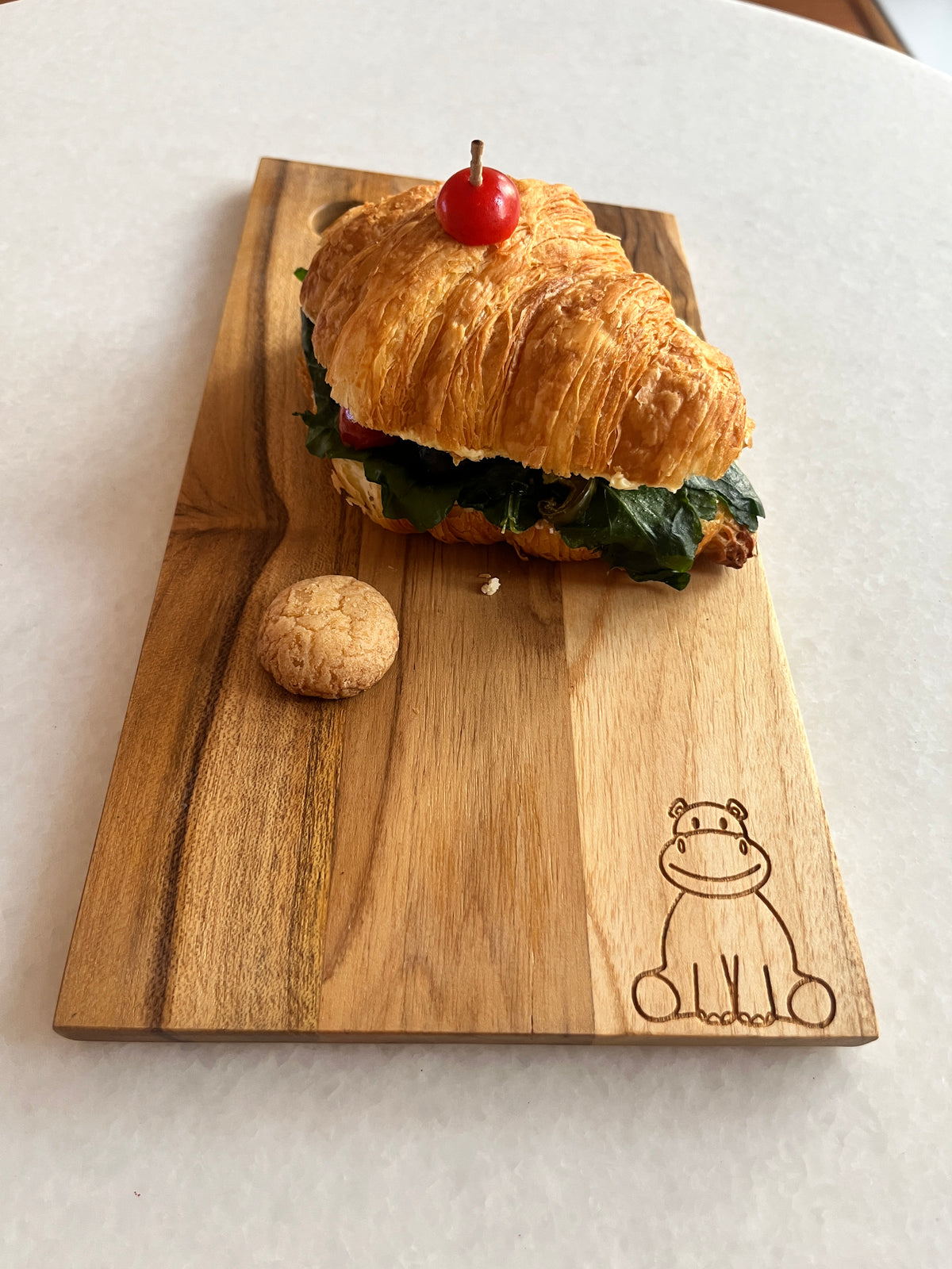 Hippo Wooden Platter Tall