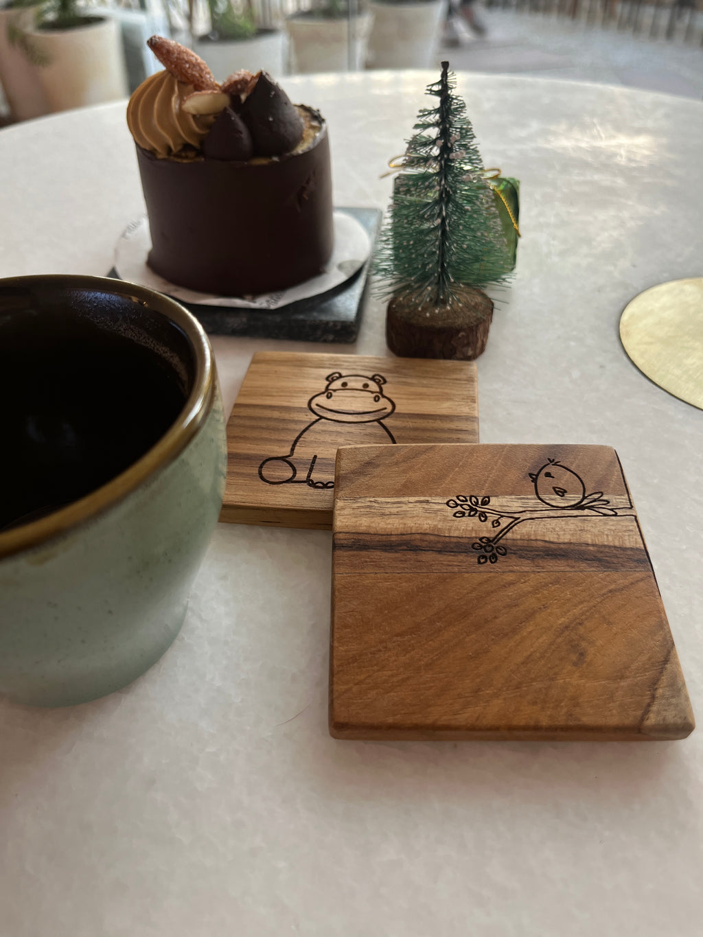 Birdy Wooden Coaster (Set of 4)