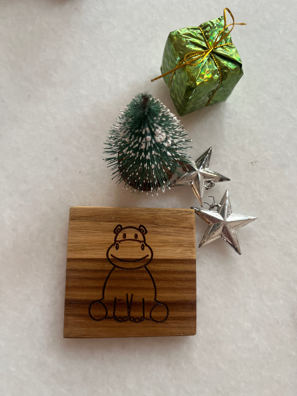 Hippo Wooden Coasters (Set of 4)